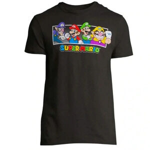 Nintendo Super Mario Bros Men’s Graphic T Shirt Black